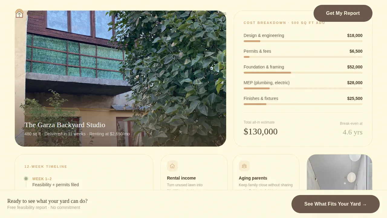 ADU (Accessory Dwelling Unit) Real Estate Professional Website Template