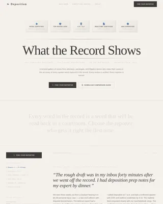 Deposition — Trusted Court Reporting Landing Page Template