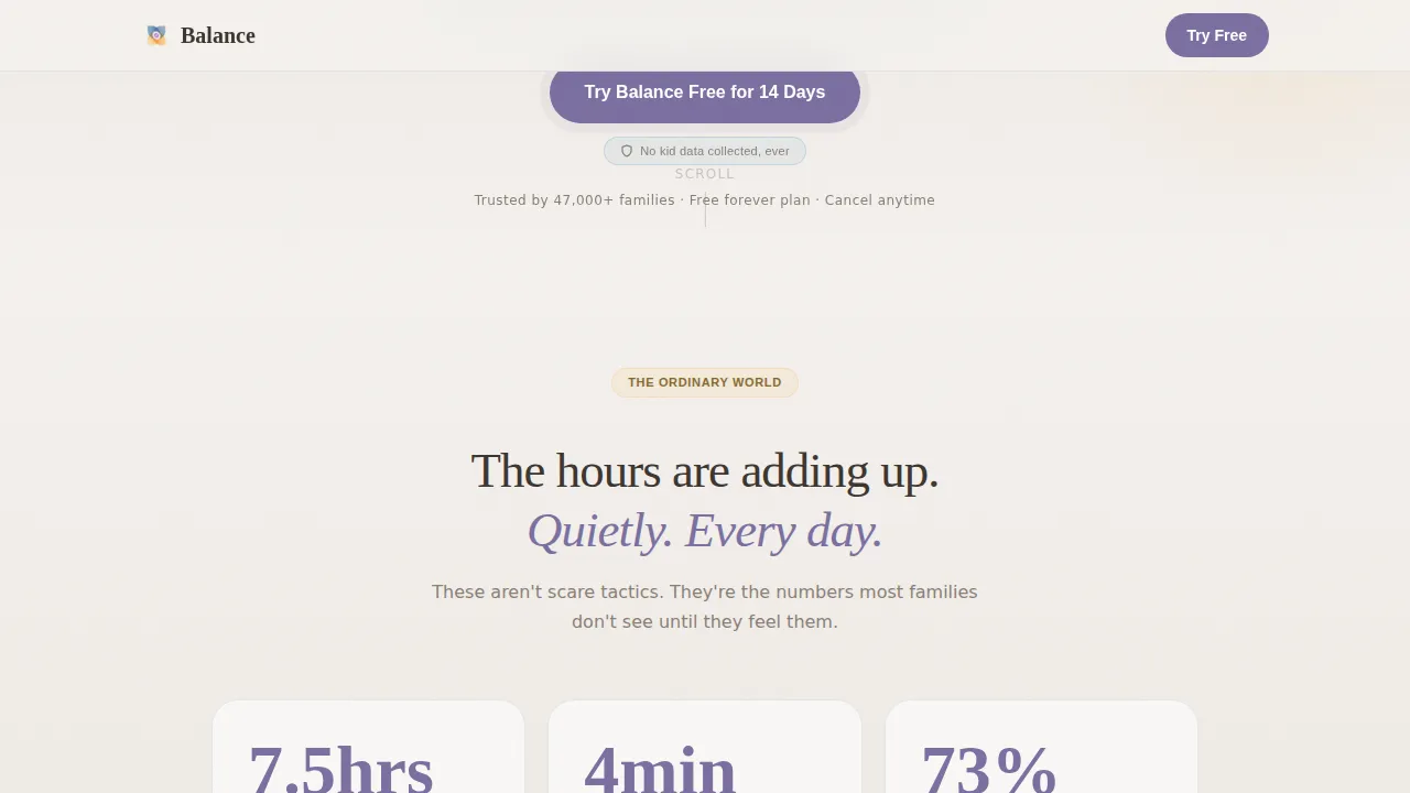 Mindful Digital Wellness Landing Page Template