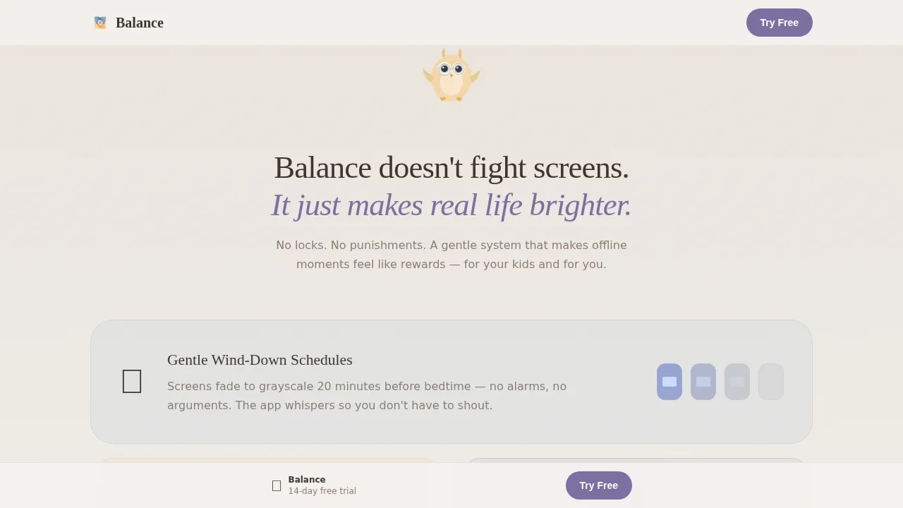 Mindful Digital Wellness Landing Page Template