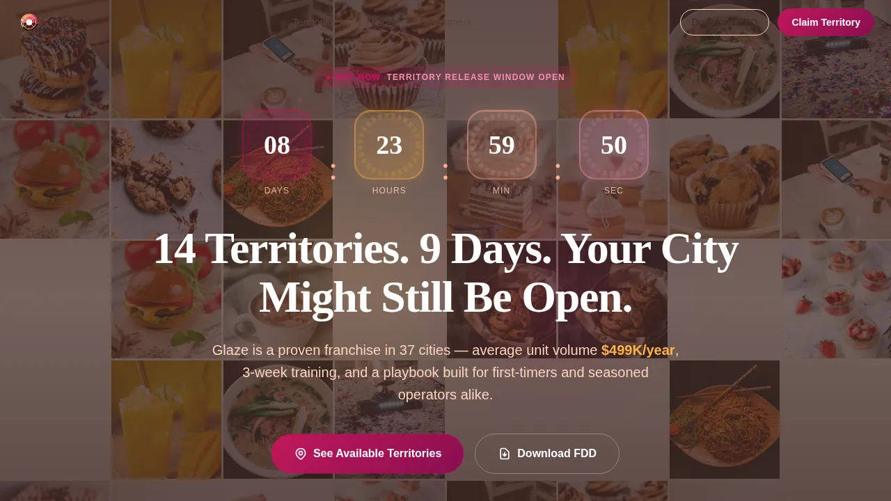 Vibrant Franchise Showcase Landing Page Template