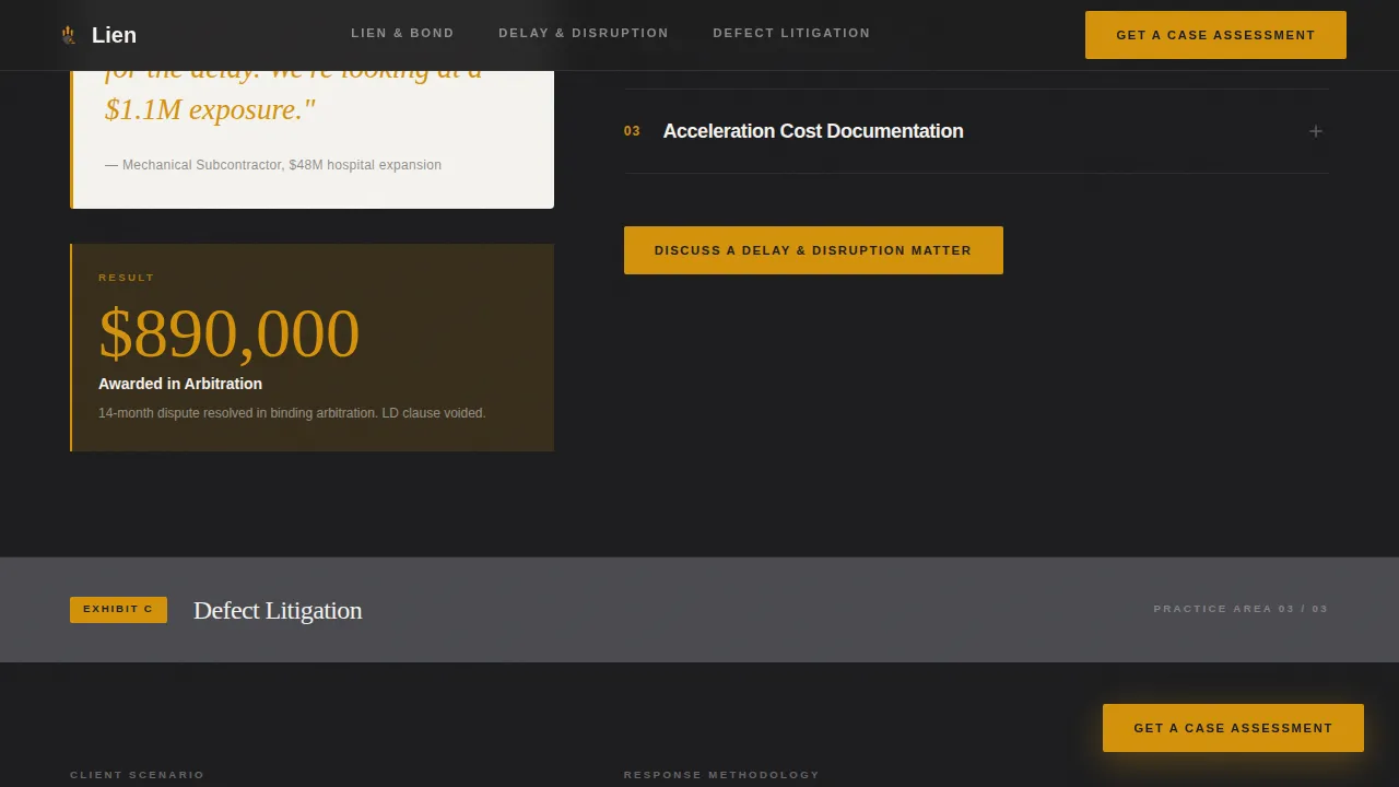 Lien — Expert Construction Law Landing Page Template