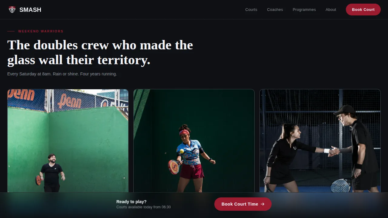 Padel Tennis Booking Landing Page Template