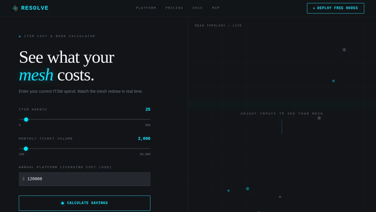 Decentralized Enterprise Software Cost Calculator Website Template