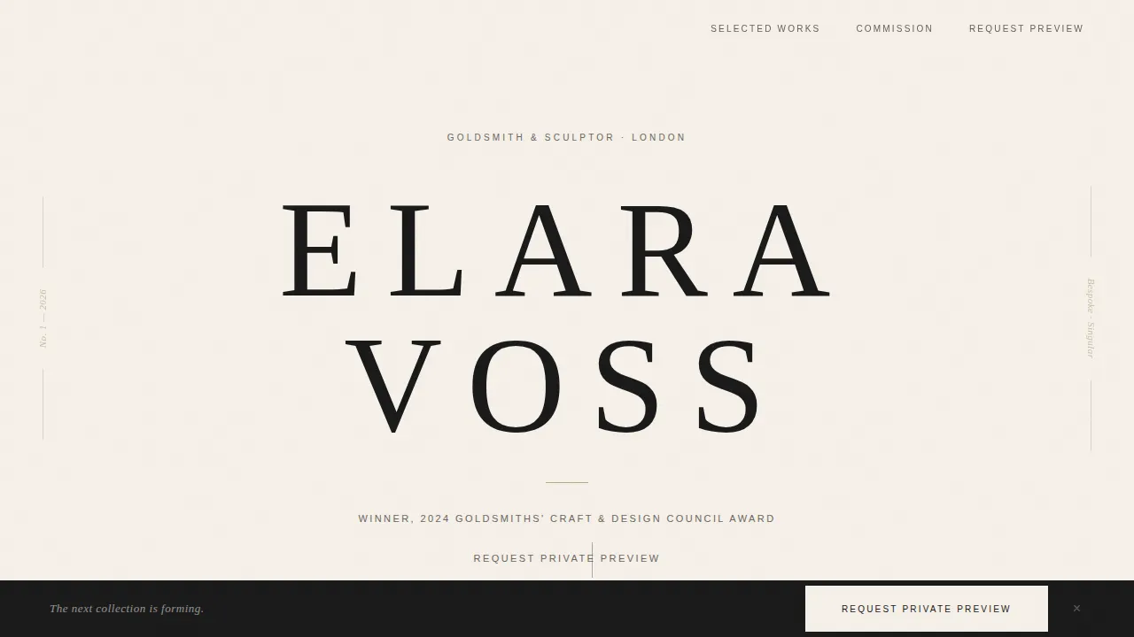 Jewelry Designer Portfolio Landing Page Template