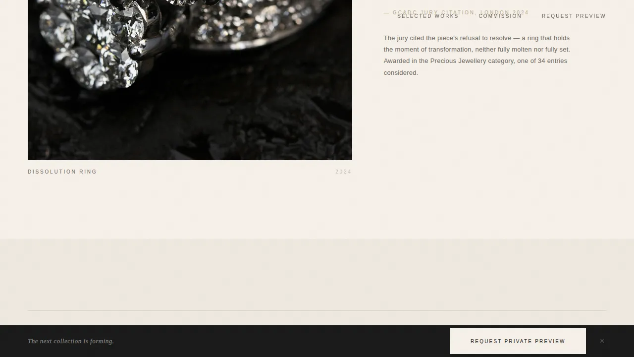 Jewelry Designer Portfolio Landing Page Template