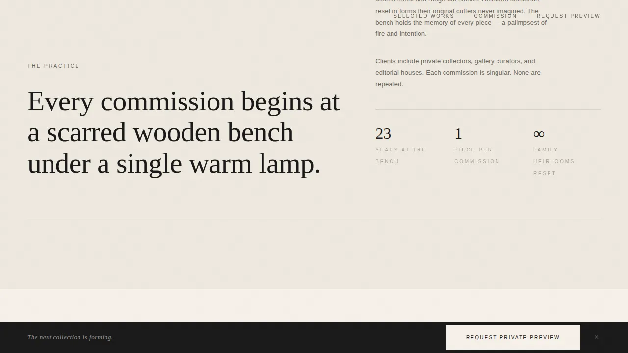 Jewelry Designer Portfolio Landing Page Template