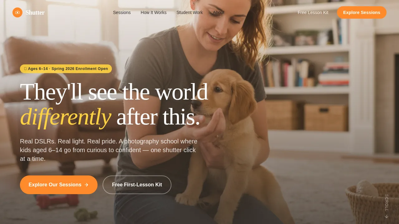 Kids Photography Academy Landing Page Template