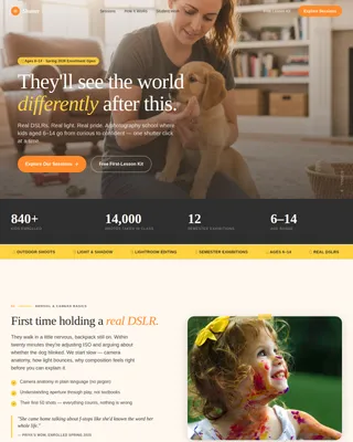 Shutter — Inspiring Kids Photography Landing Page Template