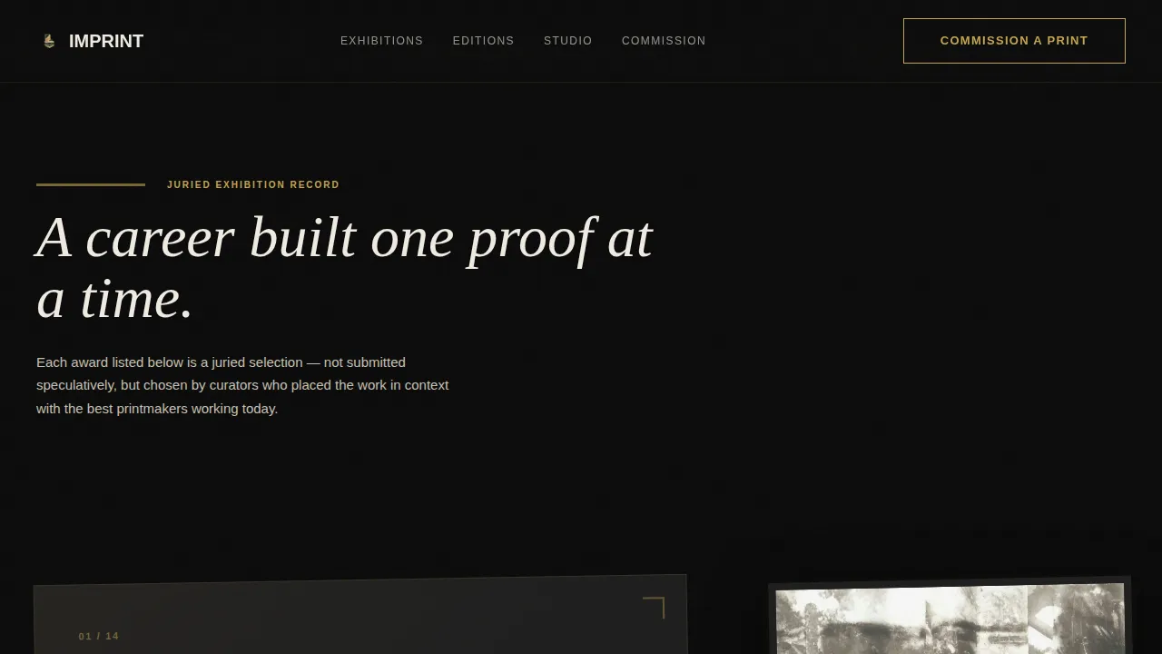 Bold Brutalist Printmaker Portfolio Landing Page Template
