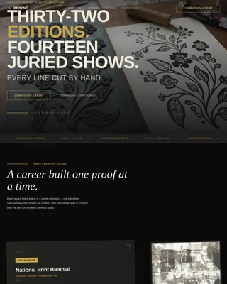 Imprint — Bold Printmaker Portfolio Landing Page Template