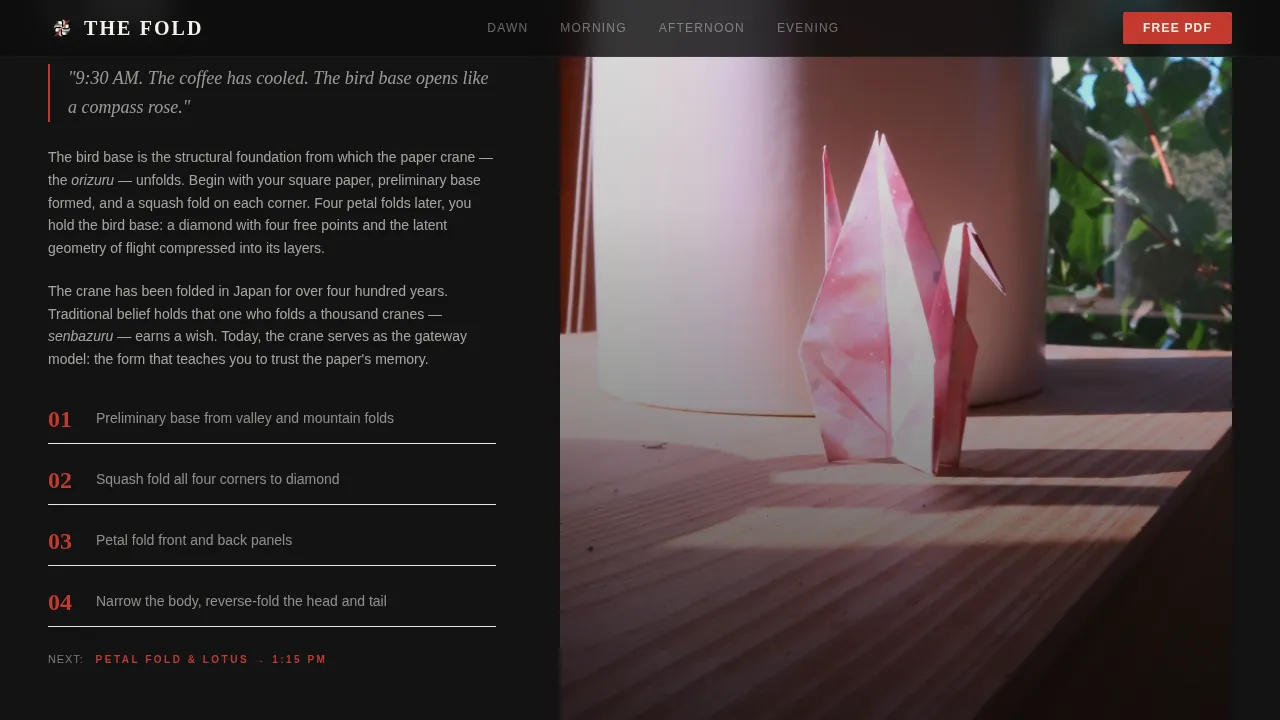 Editorial Origami Course | Free Website Template | Rocket