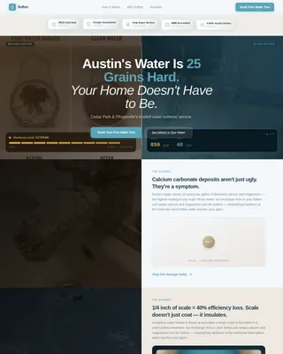 Soften — Reliable Water Treatment Landing Page Template