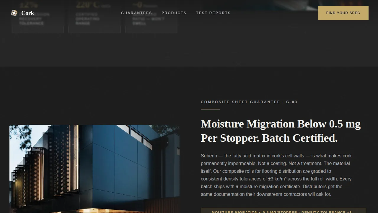 Cork — Precision Industrial Manufacturing Landing Page Template