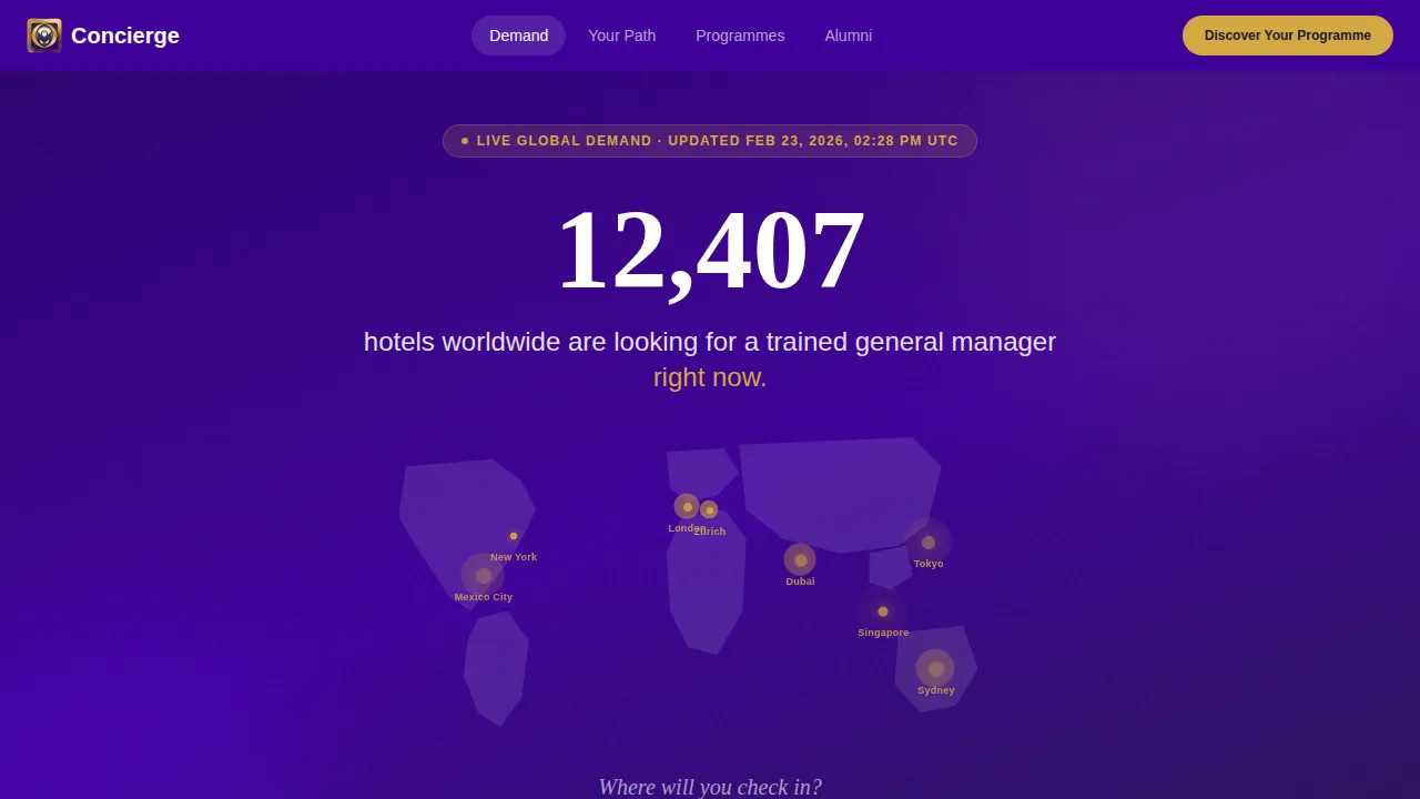 Hotel Management School Landing Page Template