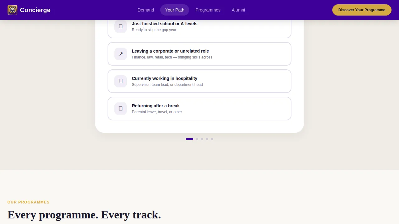 Hotel Management School Landing Page Template