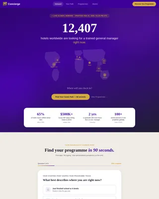 Concierge — Personalized Hospitality Training Landing Page Template