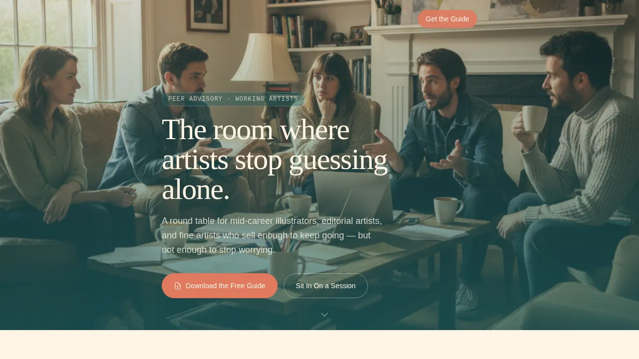 Artist Peer Advisory Board Landing Page Template