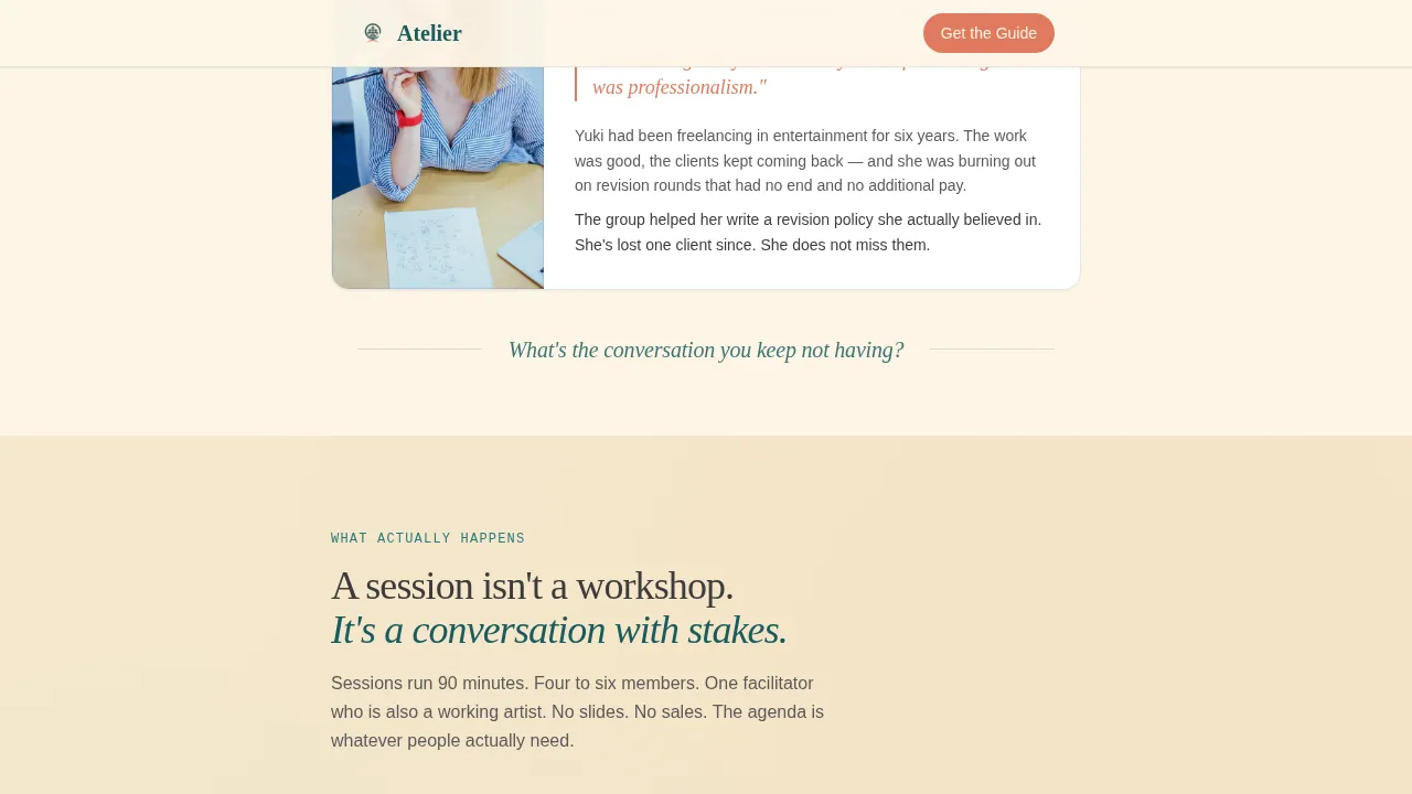 Artist Peer Advisory Board Landing Page Template