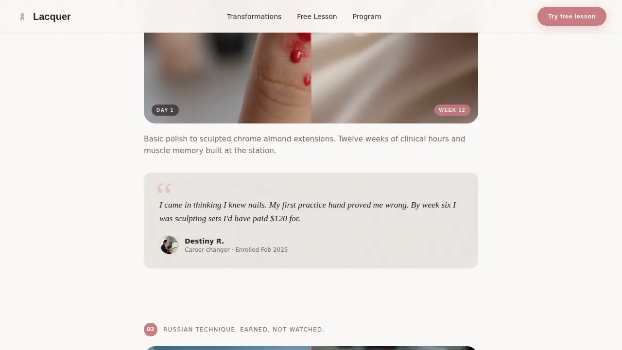 Beauty School & Academy Reviews Website Template