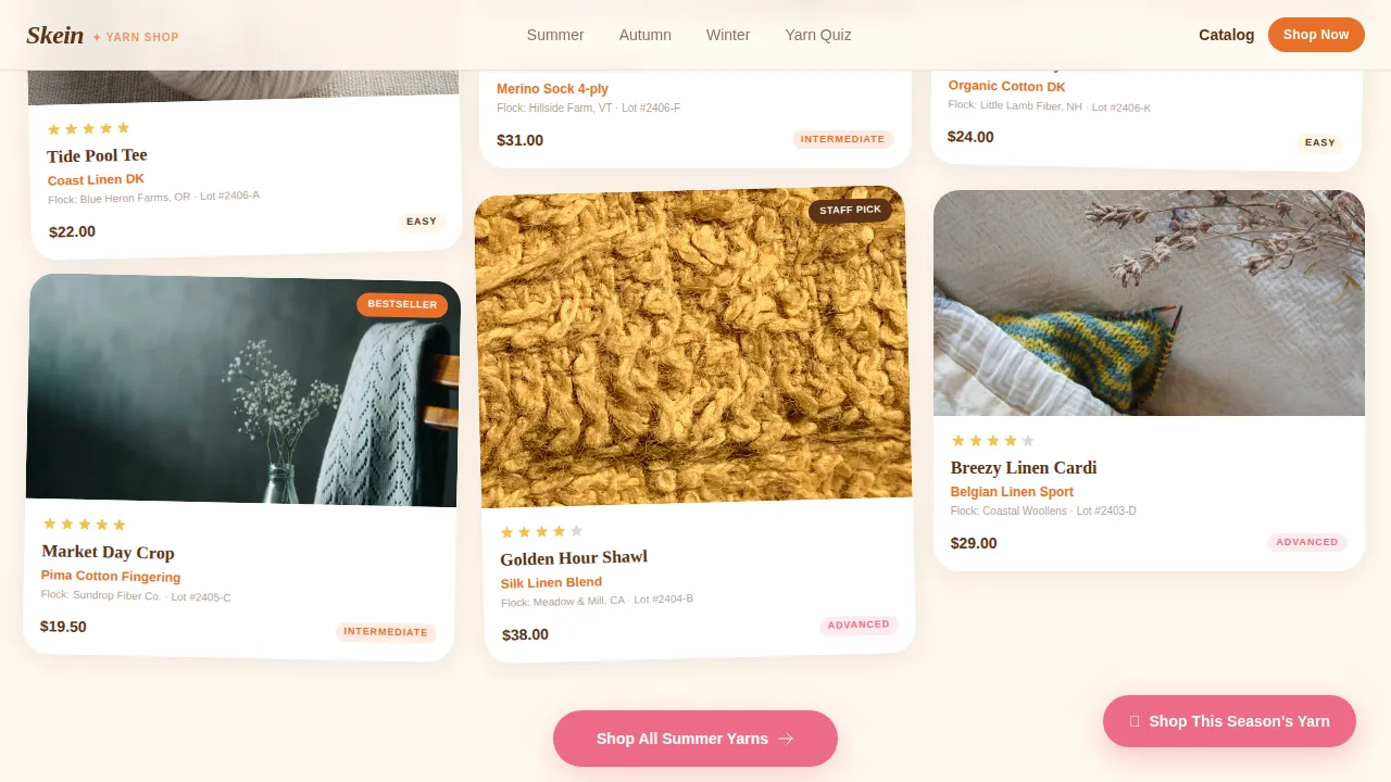 Arts & Crafts Store Professional Website Template