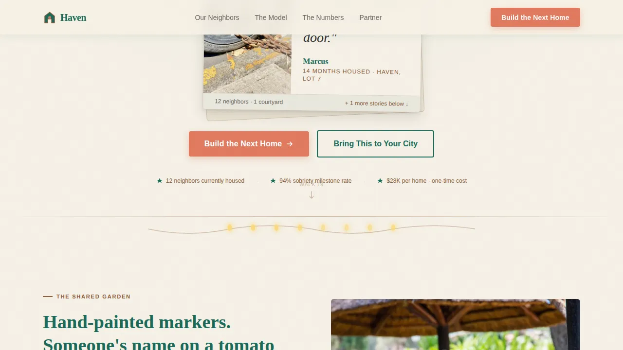 Thriving Tiny Home Community Landing Page Template
