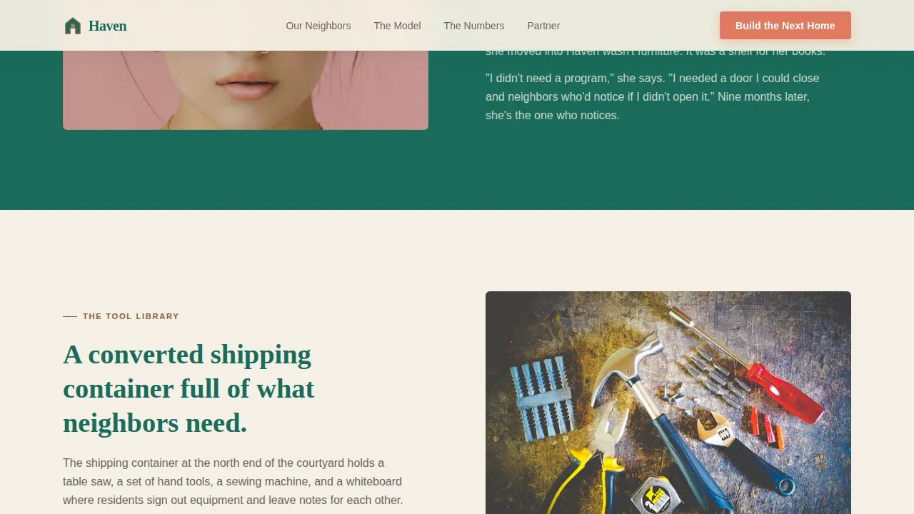 Thriving Tiny Home Community Landing Page Template