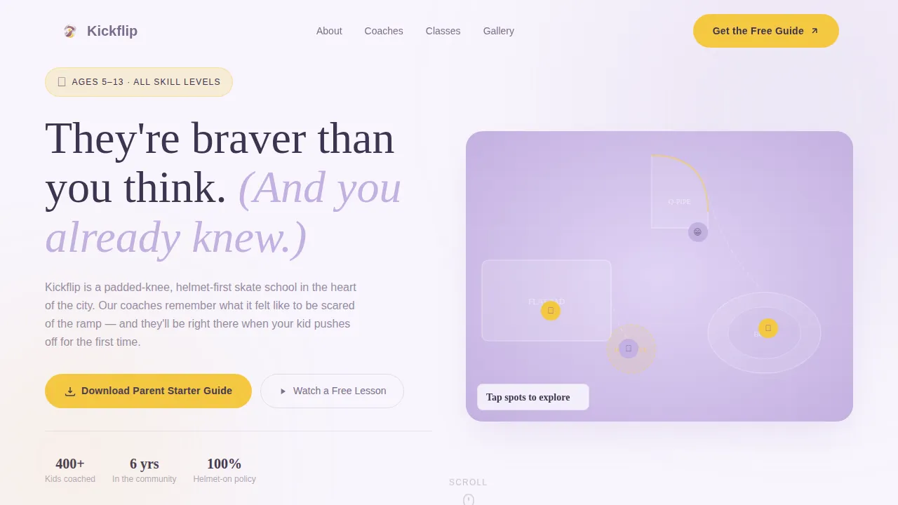Dynamic Youth Skateboarding Landing Page Template