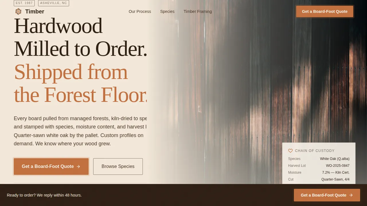 Local Wood Products Professional Website Template