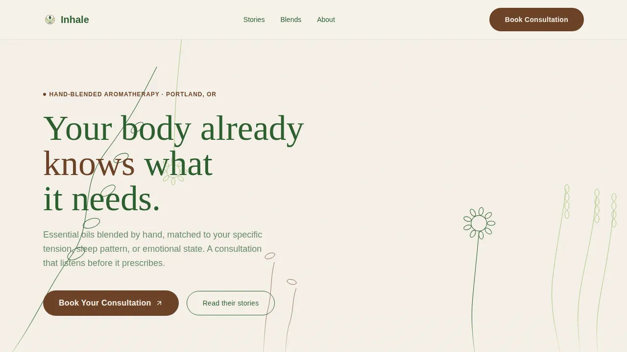 Aromatherapy Spa & Healing Session Booking Website Template