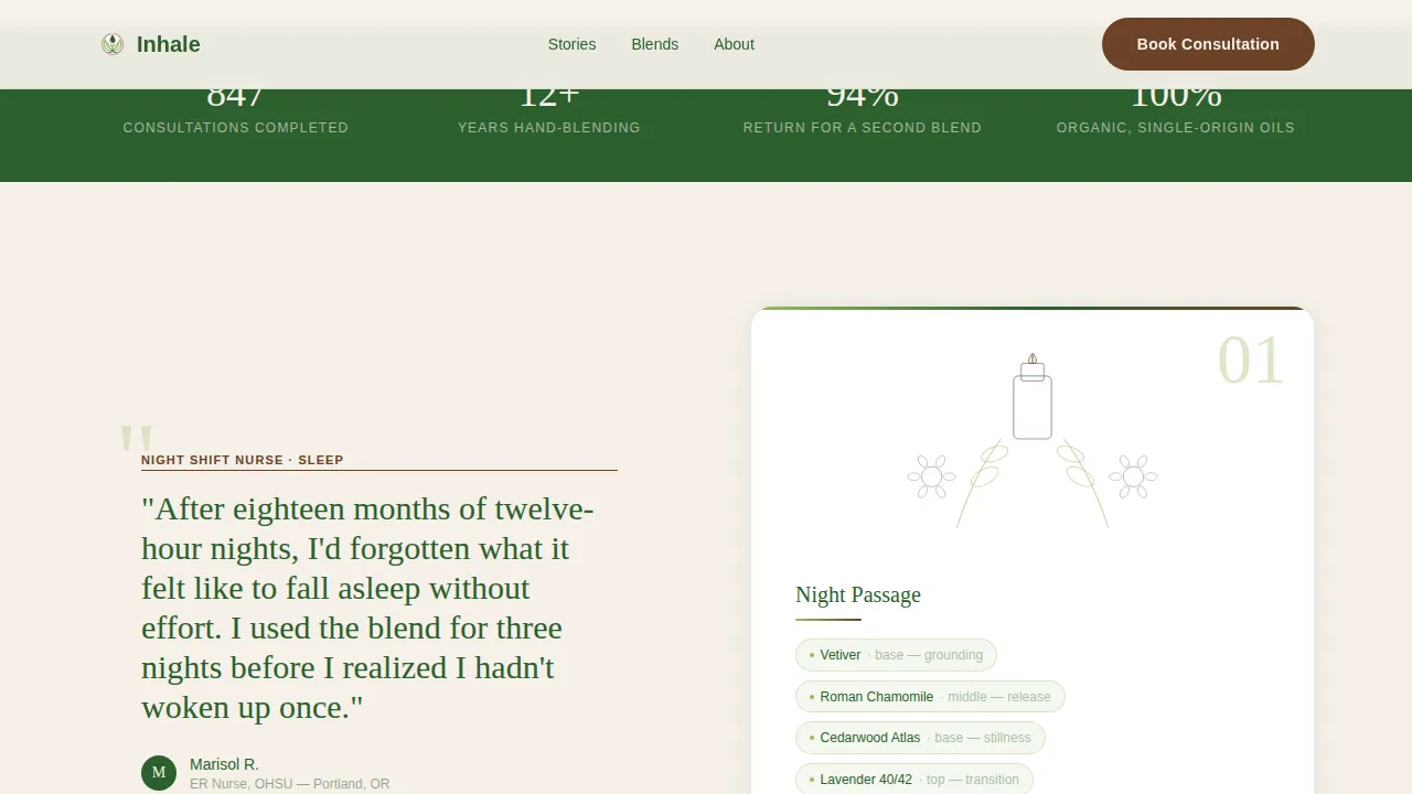 Aromatherapy Spa & Healing Session Booking Website Template