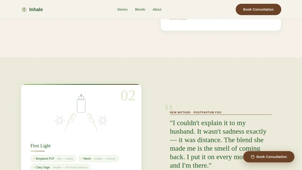 Aromatherapy Spa & Healing Session Booking Website Template
