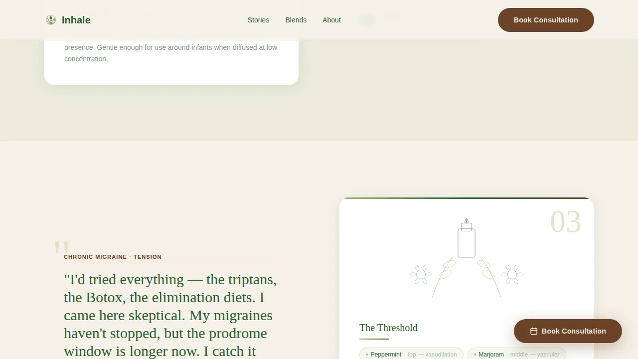 Aromatherapy Spa & Healing Session Booking Website Template