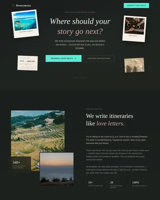 Escape — Romantic Couples Planning Landing Page Template