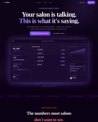 Specialist Beauty & Salon Software & SaaS Reviews & Social Proof Website Template