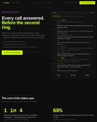 Assess — Intelligent Vet Assistant Landing Page Template
