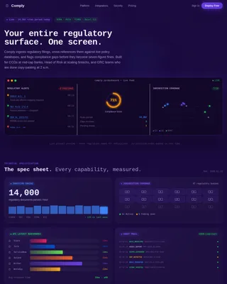 Comply - Regulatory Compliance Management Landing Page Template