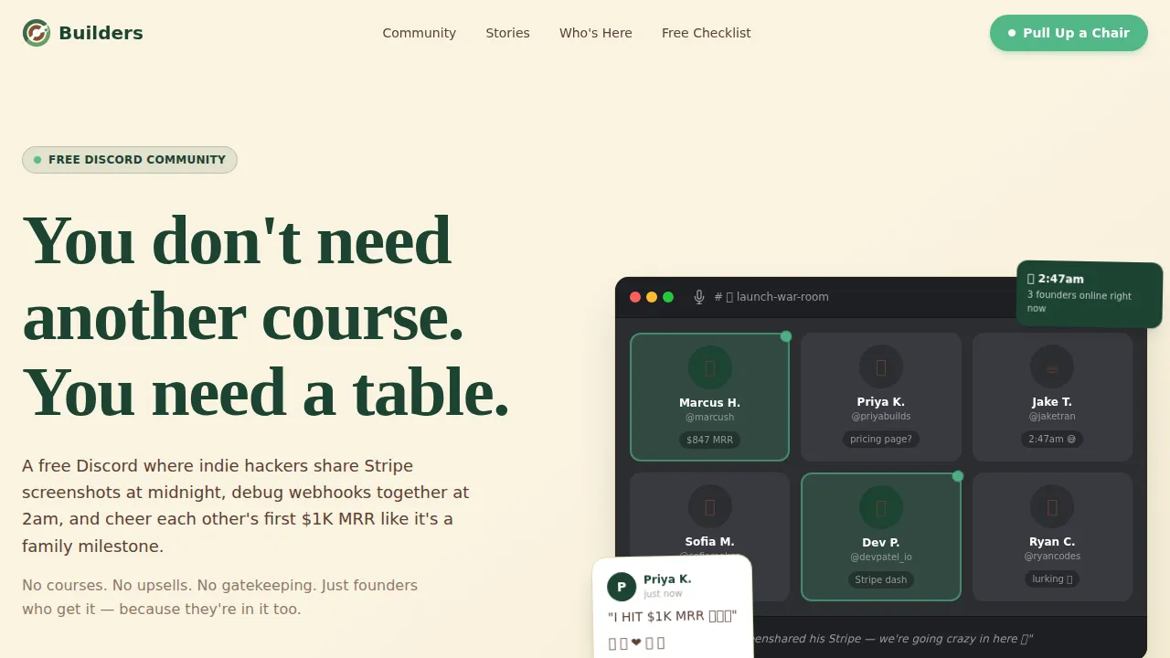 SaaS Builders Community Reviews Website Template