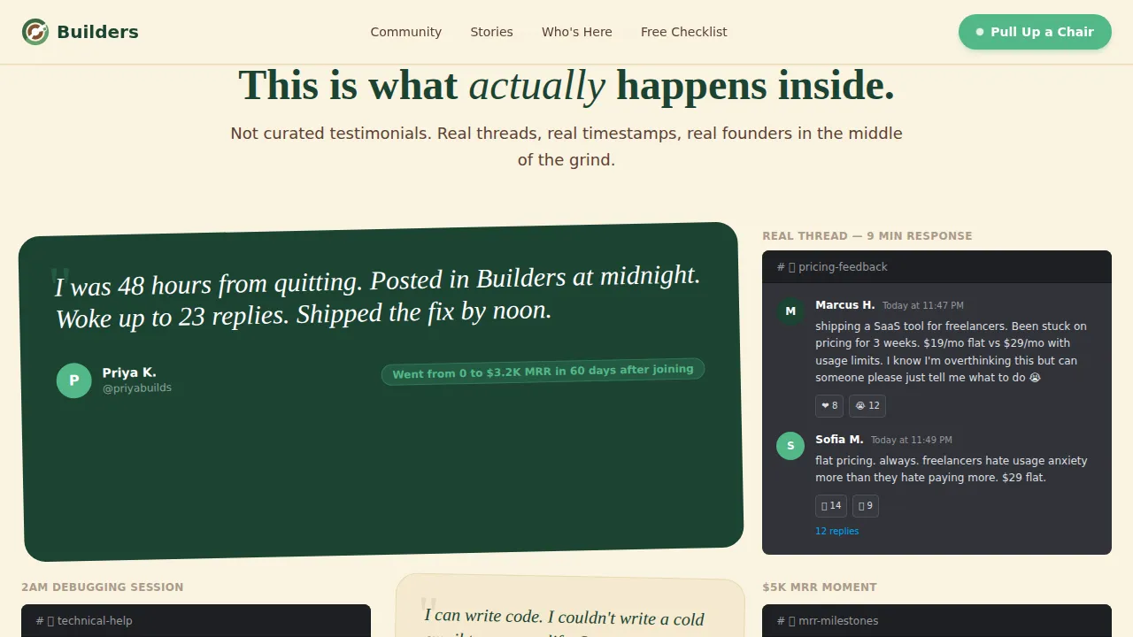 SaaS Builders Community Reviews Website Template