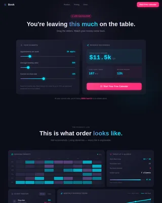 Intelligent Booking Software Landing Page Template