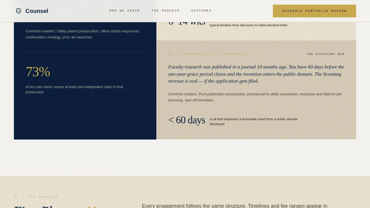 Intellectual Property Booking Website Template