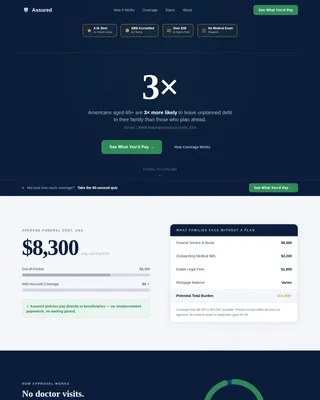 Assured — Retiree Insurance Landing Page Template
