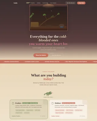 Scales — Premium Reptile Supply Landing Page Template