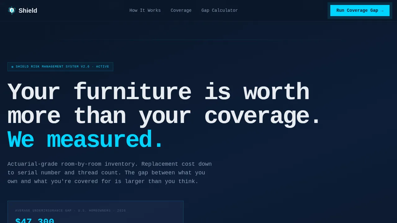 Shield - Precision Coverage Gap Landing Page Template