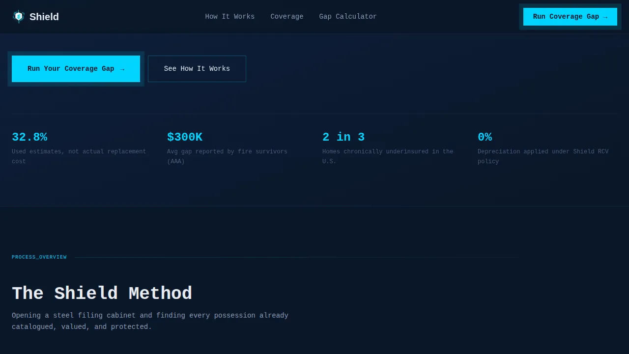 Shield - Precision Coverage Gap Landing Page Template