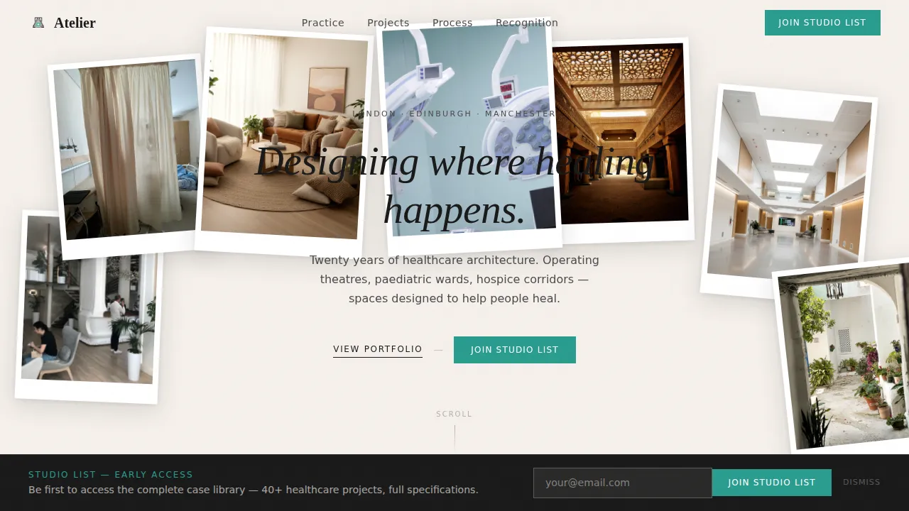 Renowned Healthcare Architect Landing Page Template