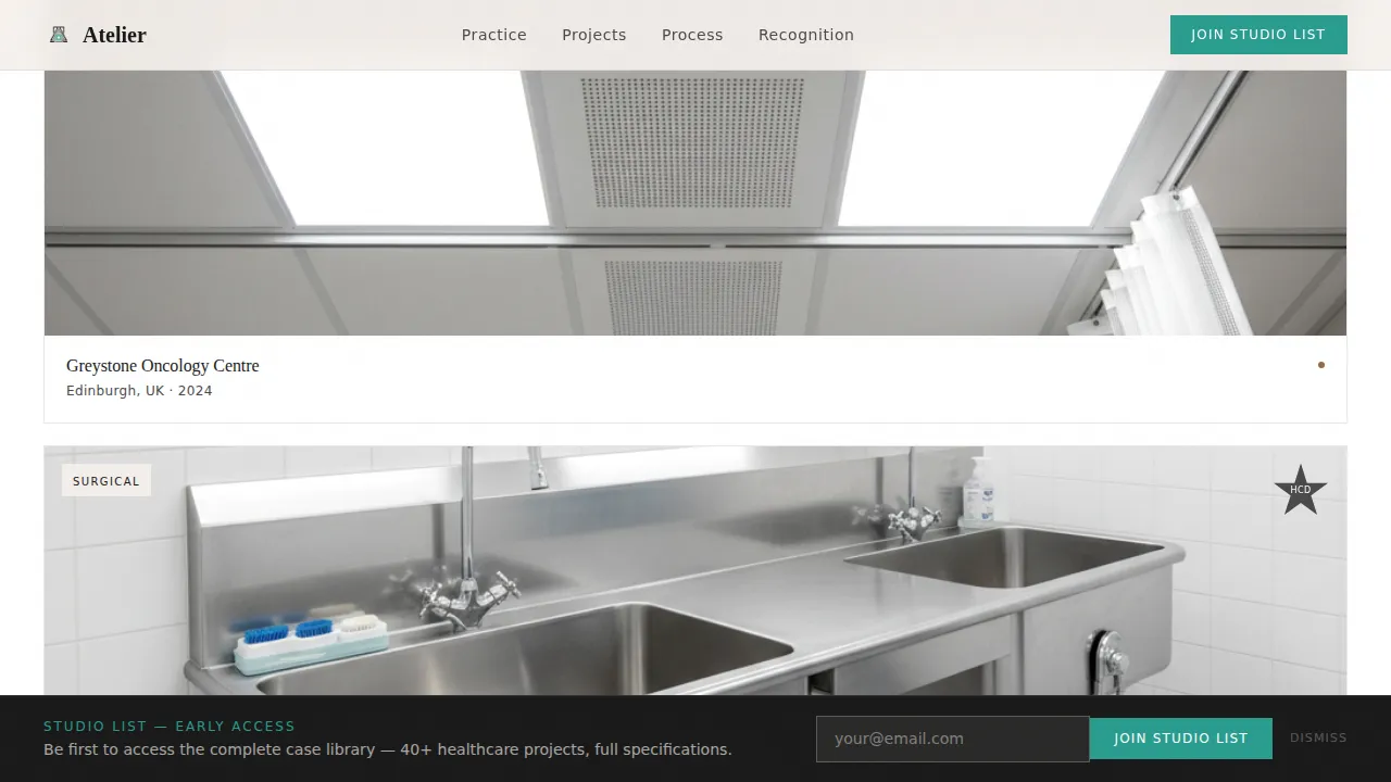 Renowned Healthcare Architect Landing Page Template