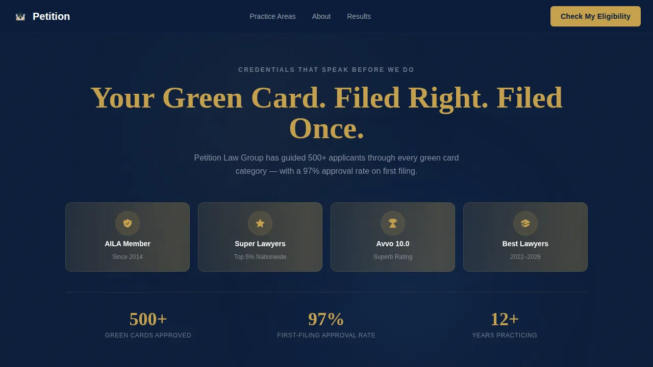 Immigration Attorney Landing Page Template