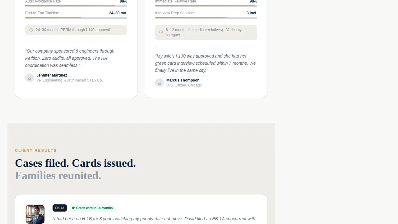 Immigration Attorney Landing Page Template