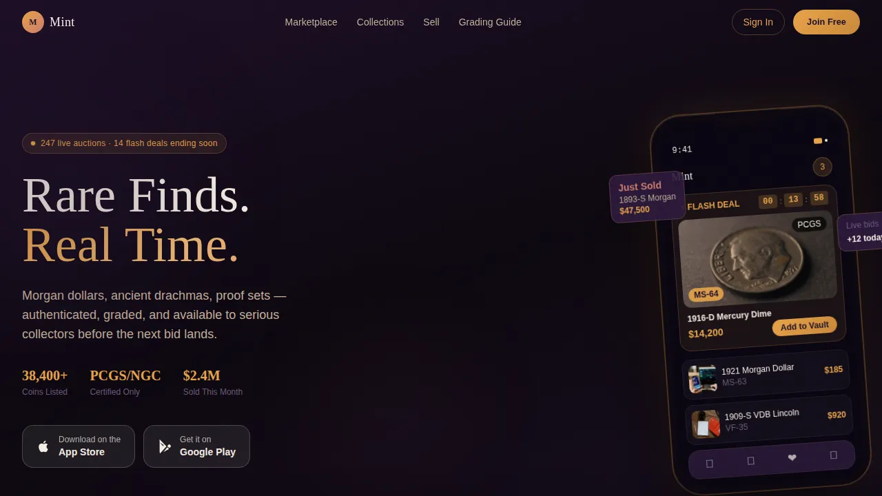 Coin & Numismatics Professional Website Template